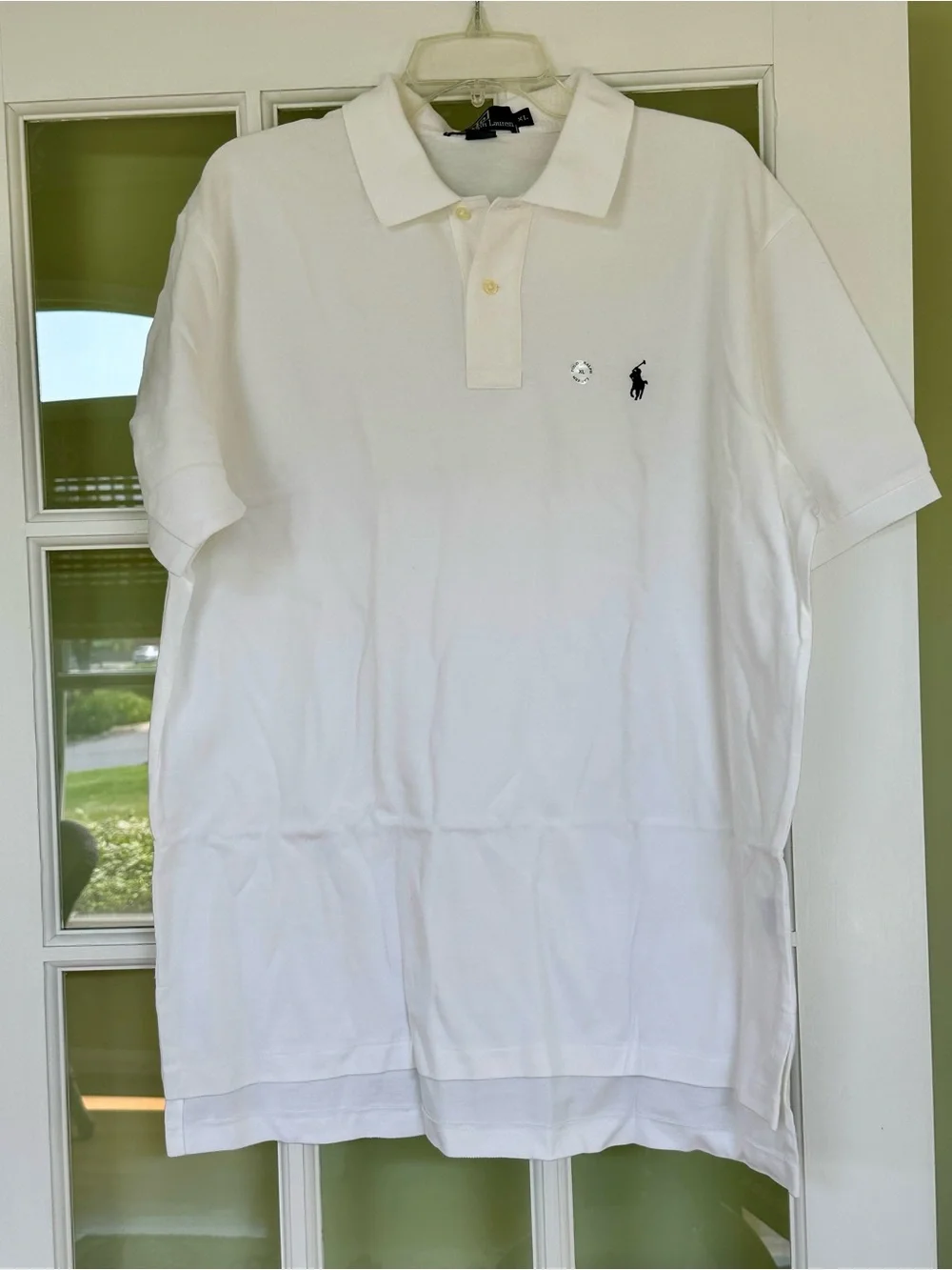 NWOT Polo by Ralph Lauren White Cotton Short-Sleeve Polo with Navy Logo